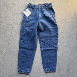 Deadstock 90s Dockers Jeans Mens 28x28 Pleated Denim Levis Cargo Tapered Vintage